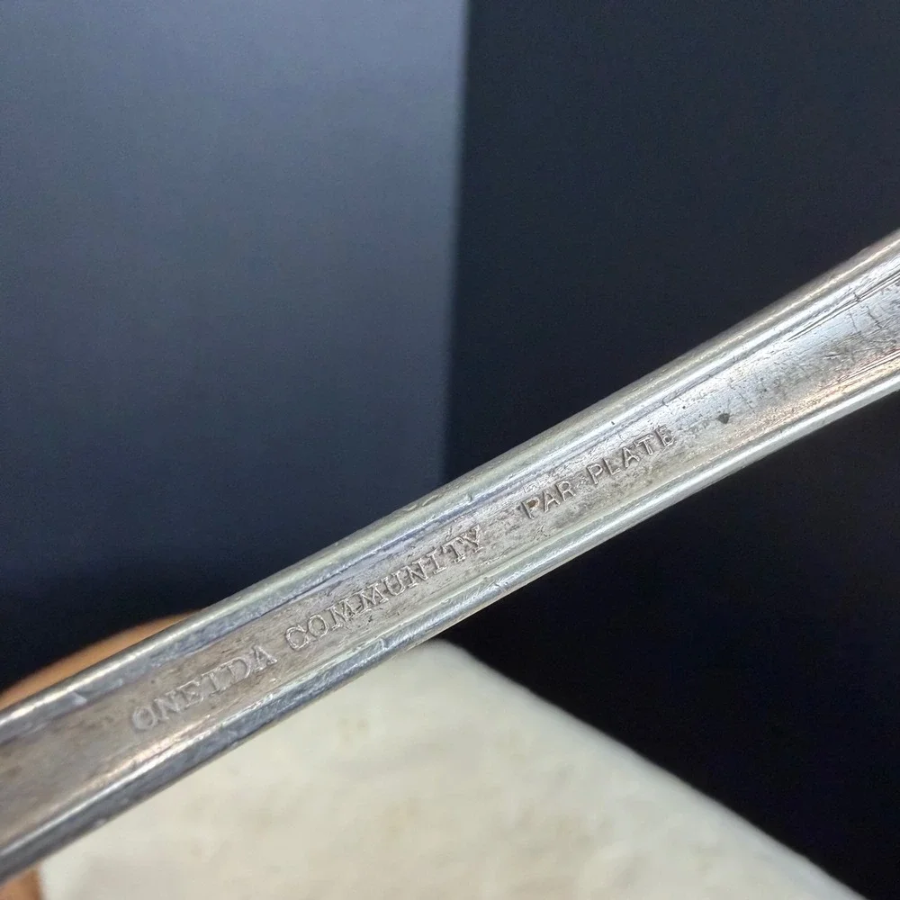 Oneida Community Ariel Heather Silverplate Gravy Ladle Vintage Floral 6‎ Inch